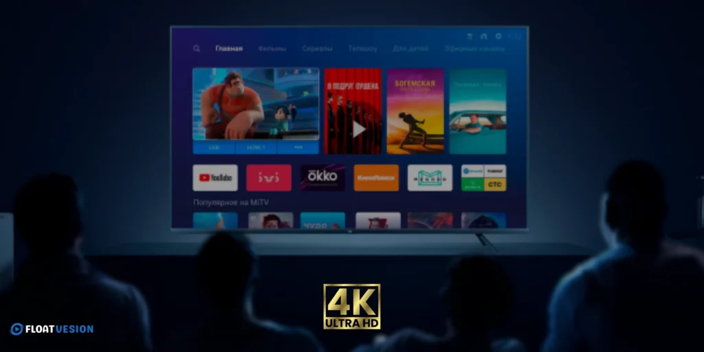 A user streaming a 4K IPTV channel on a smart TV.