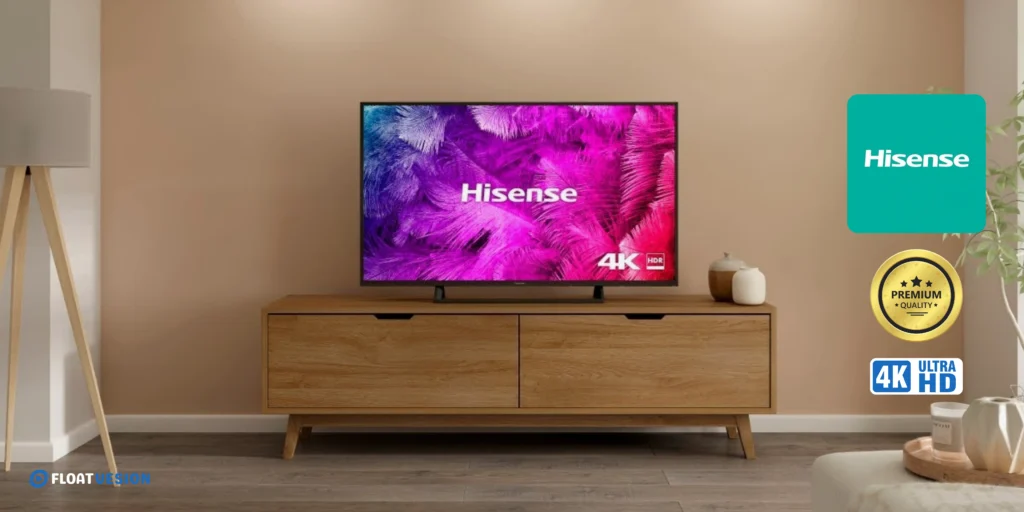Modern home interior setup designed for IPTV streaming and IPTV apps for Hisense TVs